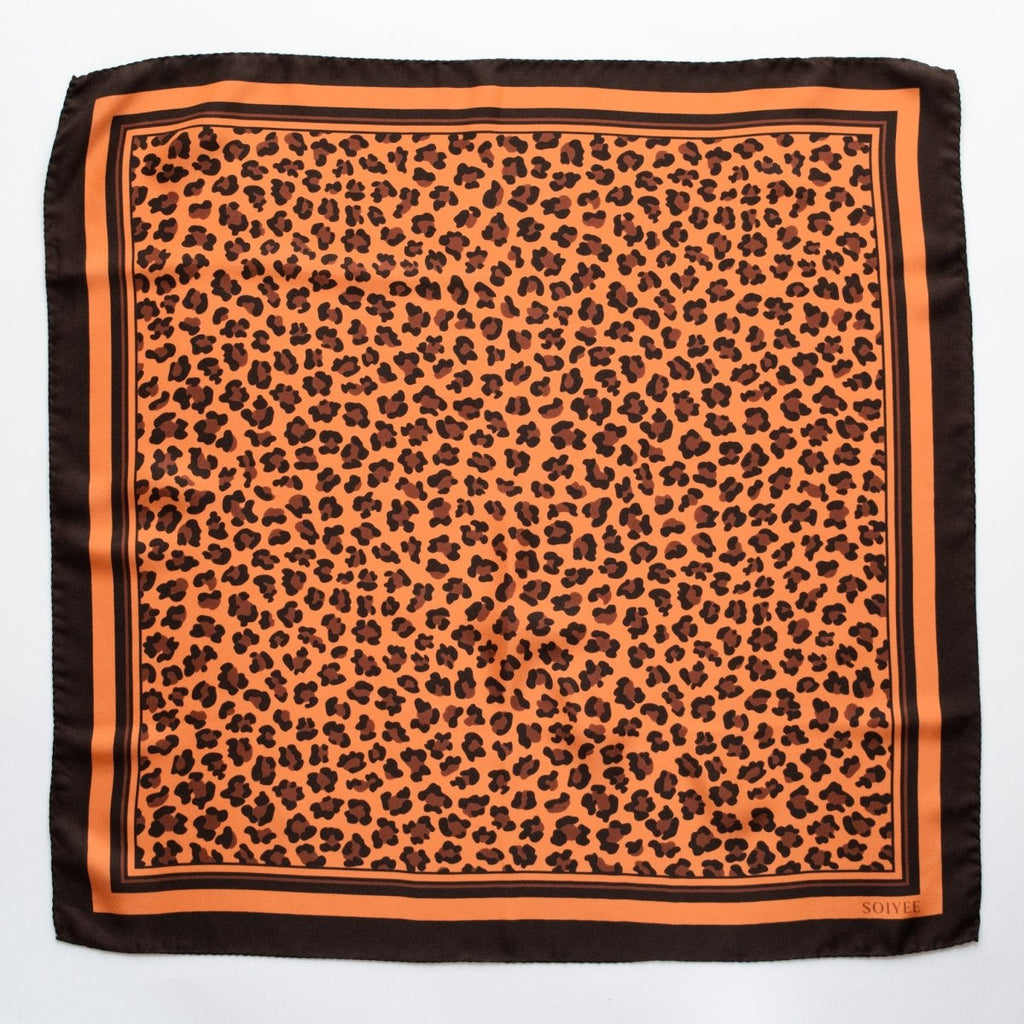 Seidentuch Leopard | Braun 60cm - SOIYEE