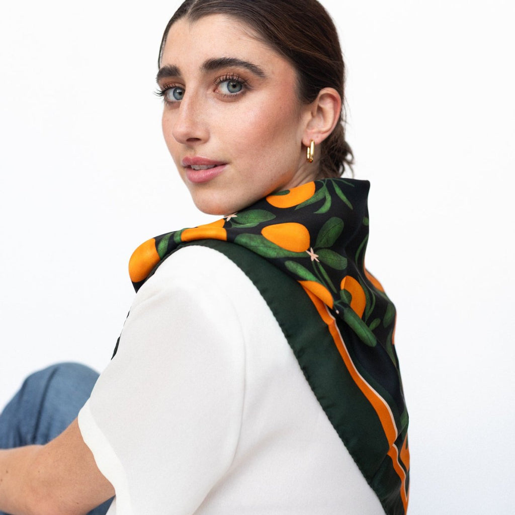 Seidentuch Italienische Orangen | 60cm - SOIYEE