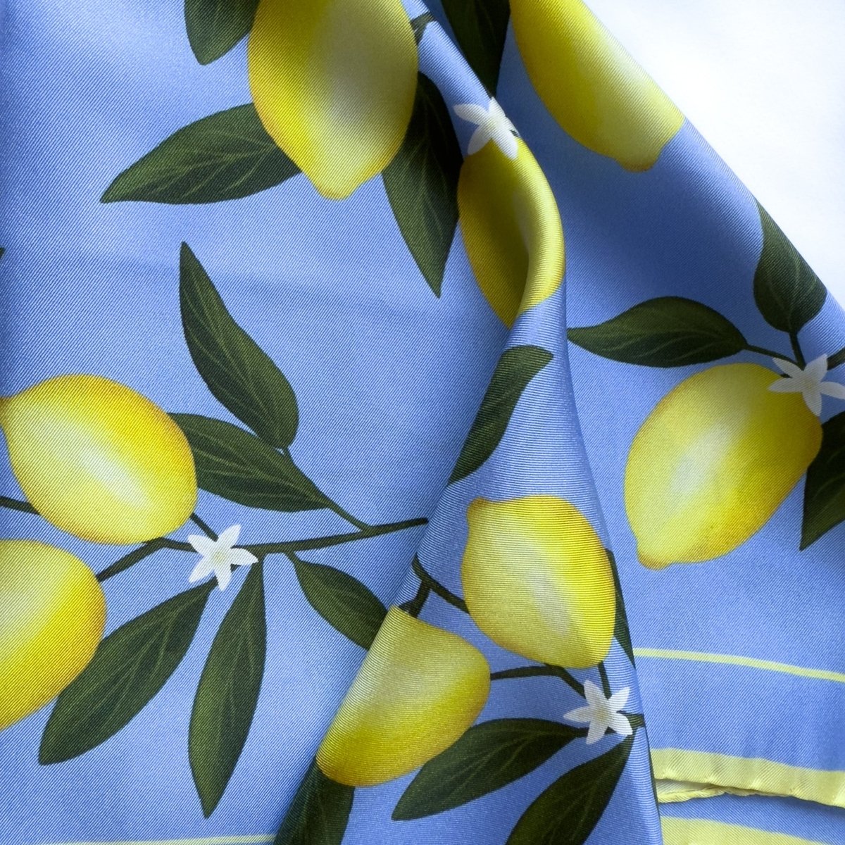 Seidentuch Zitronen | Blau - SOIYEE