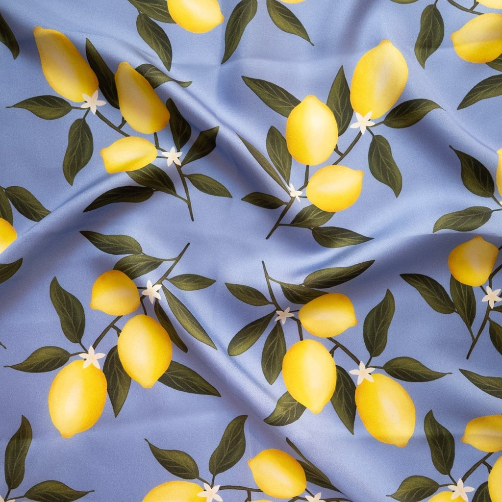 Seidentuch Zitronen | Blau - SOIYEE