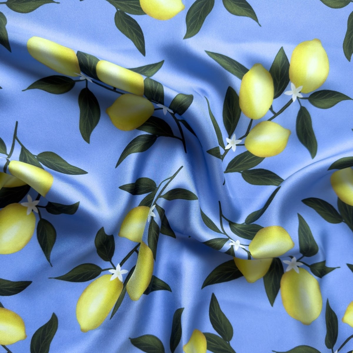 Seidentuch Zitronen | Blau - SOIYEE
