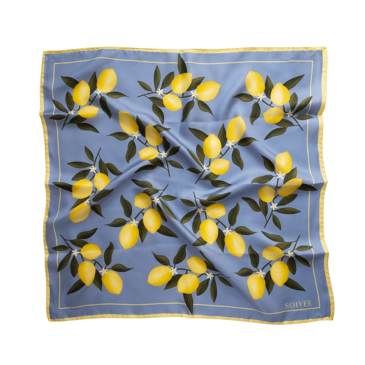 Seidentuch Zitronen | Blau - SOIYEE