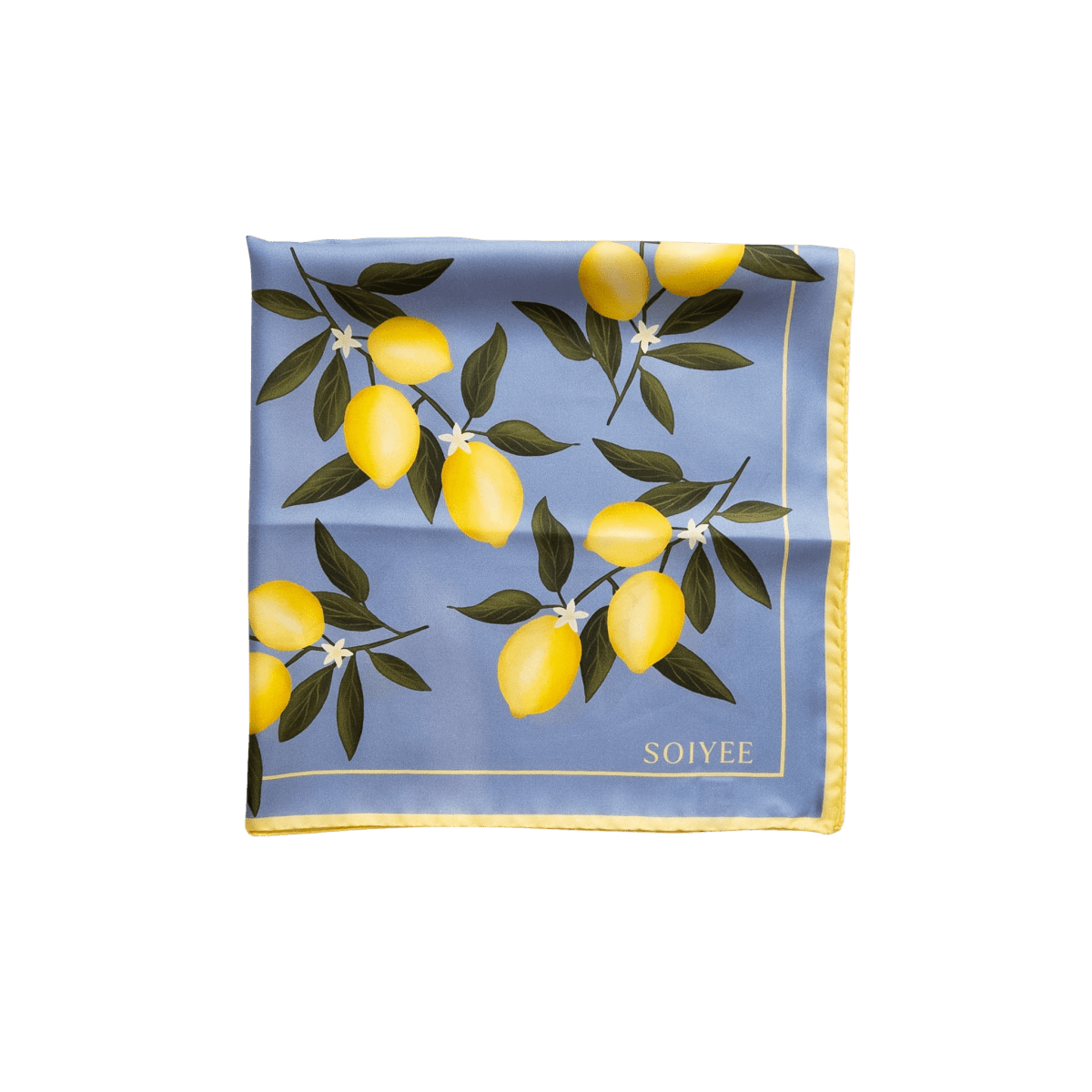 Seidentuch Zitronen | Blau - SOIYEE