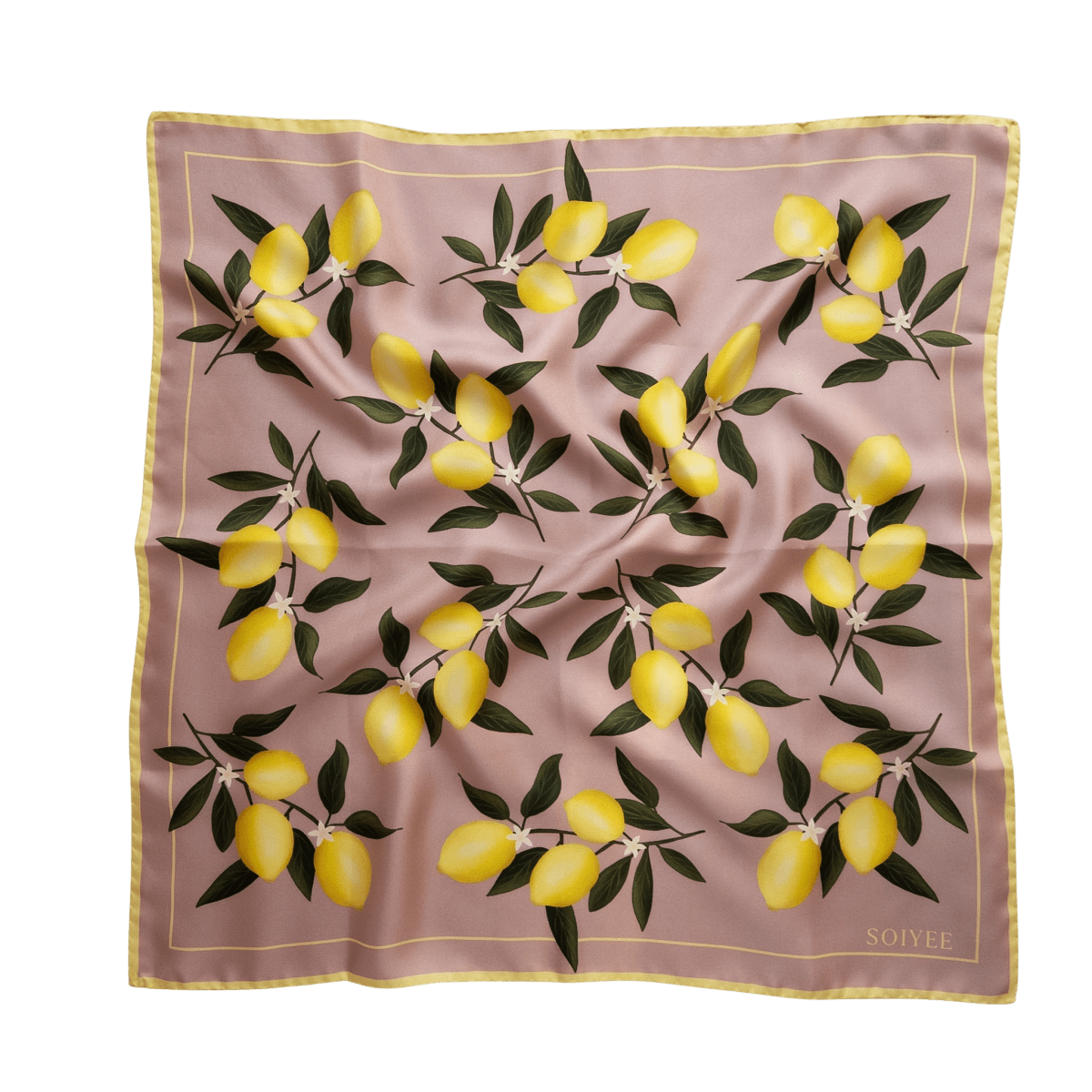 Seidentuch Zitronen | Rosa - SOIYEE