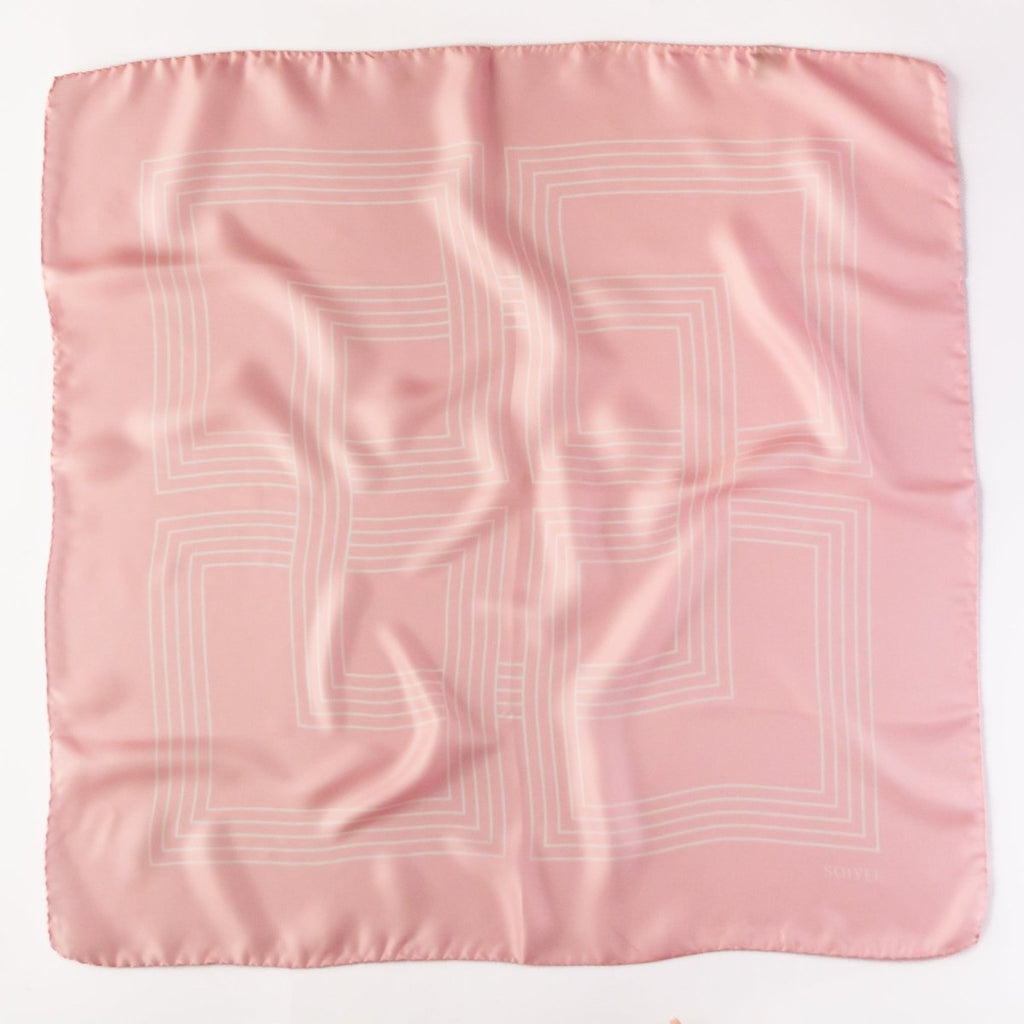 Klassisches Seidentuch Quadrate | Rosa 60cm - SOIYEE