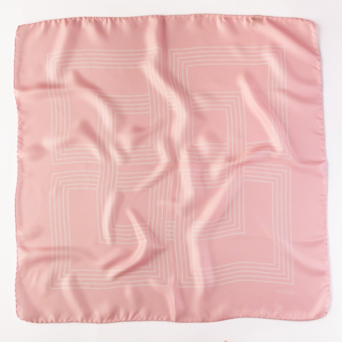 Klassisches Seidentuch Quadrate | Rosa 60cm - SOIYEE