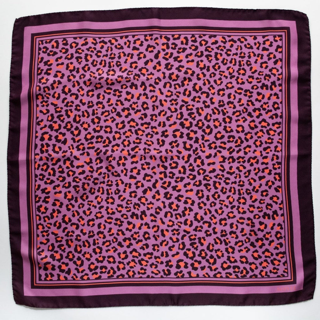 Seidentuch Leopard | Lila 60cm - SOIYEE