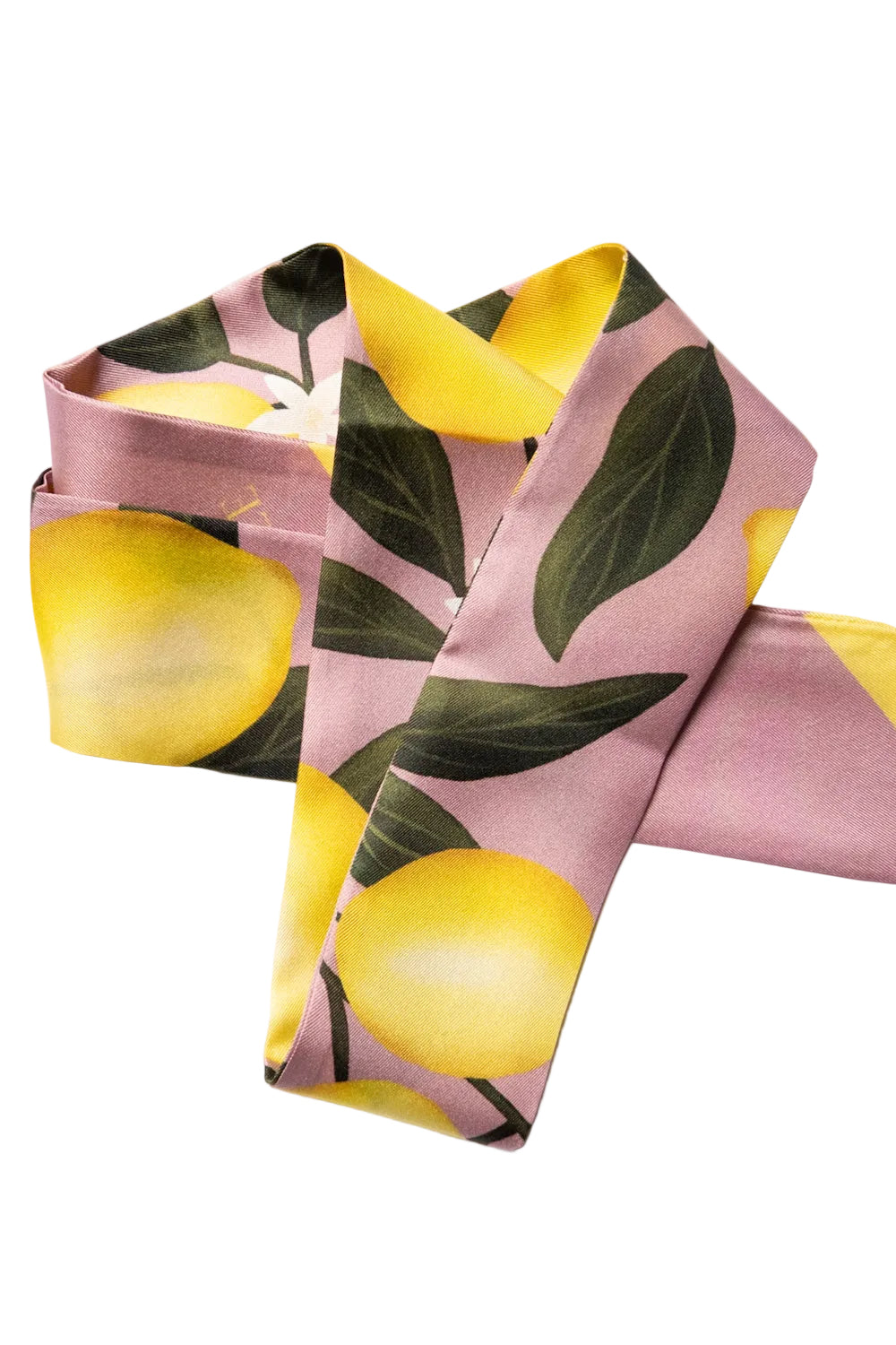 Rosa Seidentwilly mit Zitronenprint.