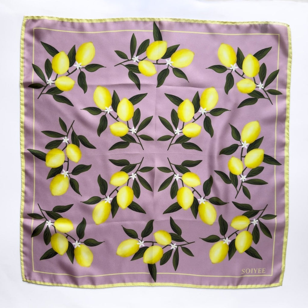 Seidentuch Zitronen | Rosa - SOIYEE