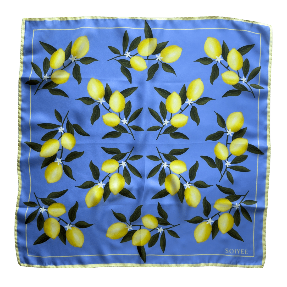 Seidentuch Zitronen | Blau - SOIYEE