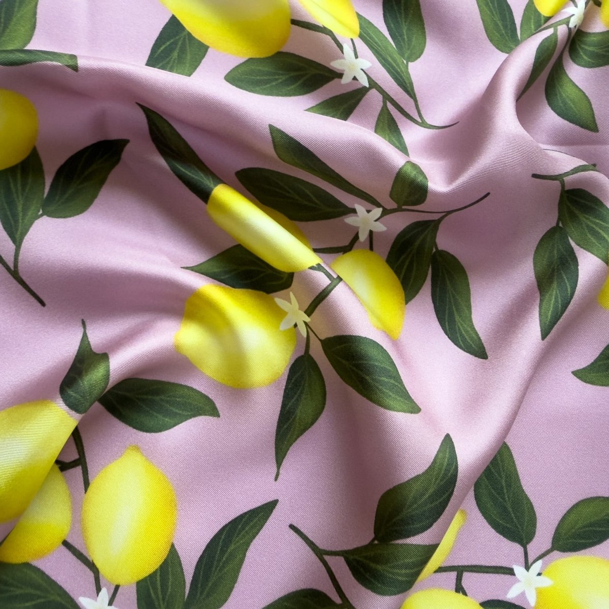 Seidentuch Zitronen | Rosa - SOIYEE