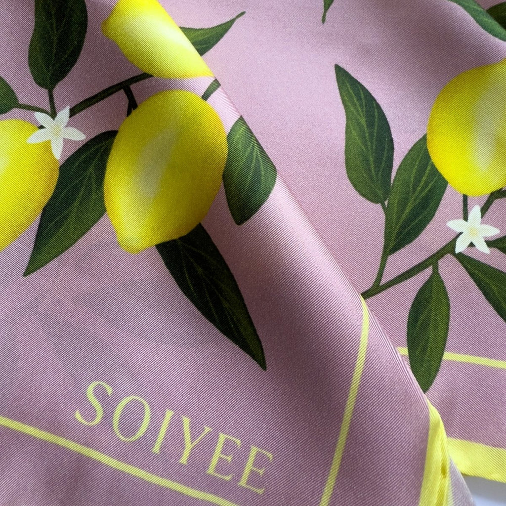 Seidentuch Zitronen | Rosa - SOIYEE